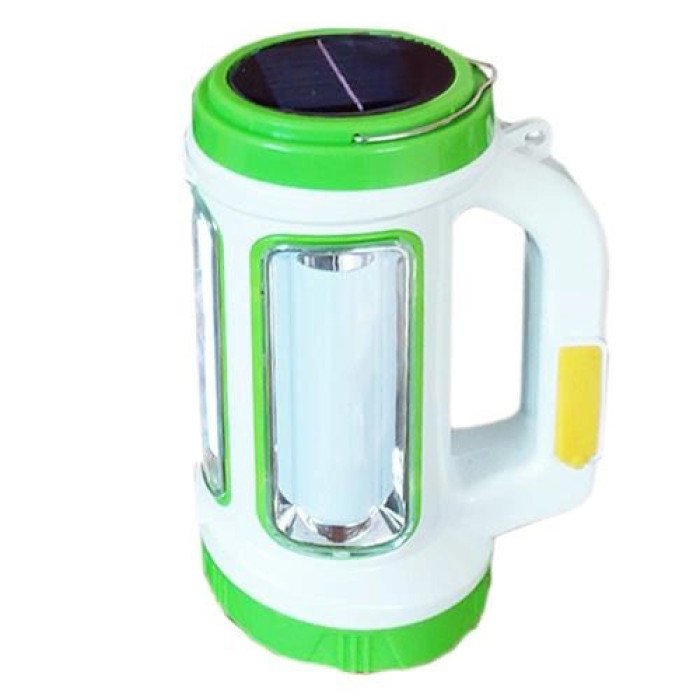 Ліхтар кемпінговий із сонячною панеллю 5158-LED-COB power bank, переносний ліхтар. Колір: зелений