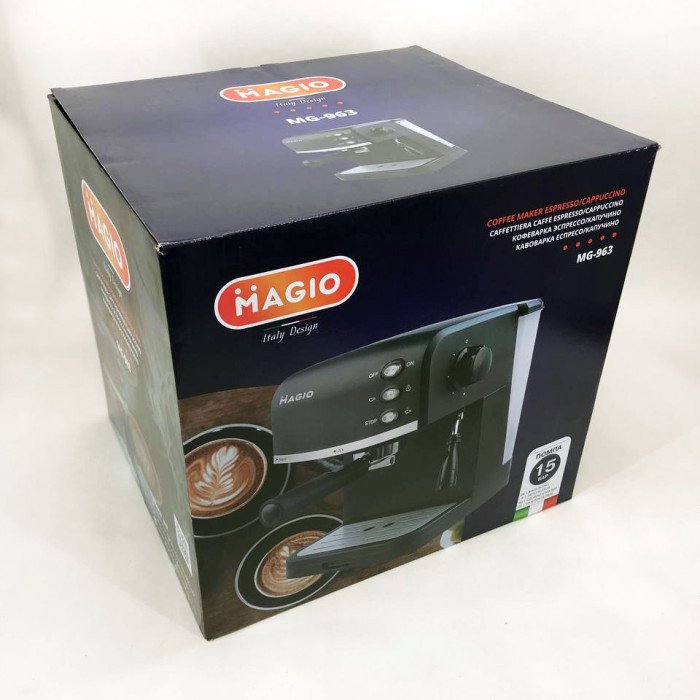 Кавомашина ріжкова для дому з капучинатором Magio MG-963