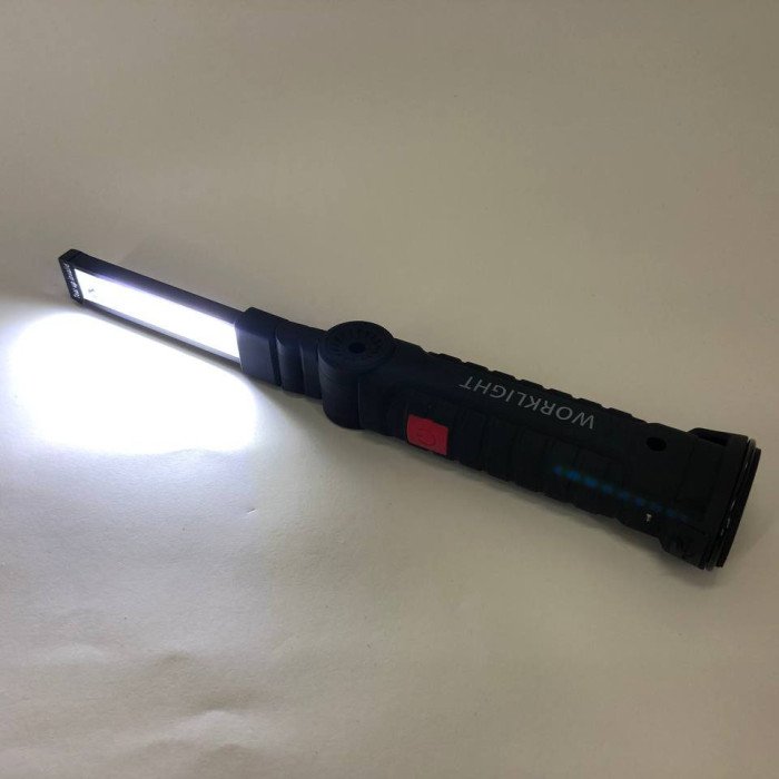 Світлодіодний ліхтар кемпінг W52 SMD + COB, червоний + білий, магніт, гачок, кемпінговий складний ліхтар