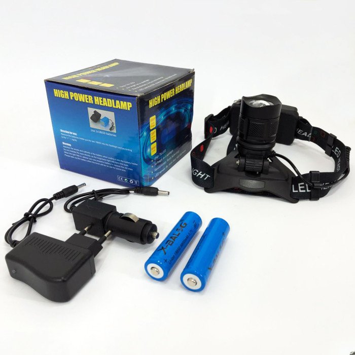 Налобний ліхтар Bailong BL-T32-P50, потужний налобний світлодіодний ліхтарик на голову, три режими