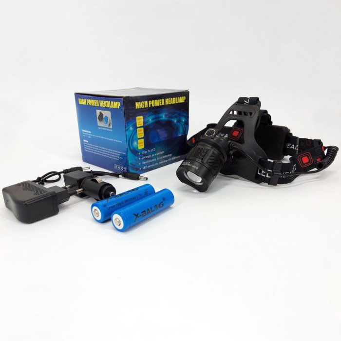 Налобний ліхтар Bailong BL-T32-P50, потужний налобний світлодіодний ліхтарик на голову, три режими