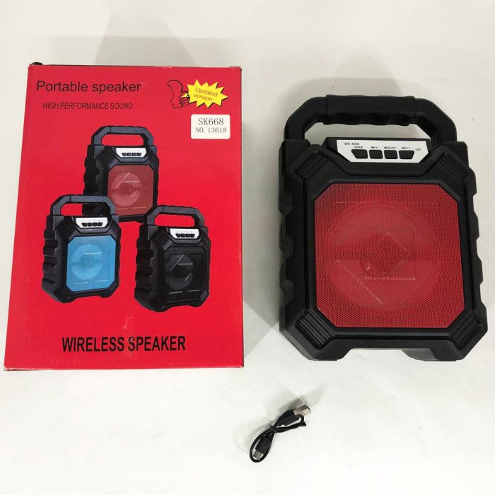 Бездротова портативна колонка Bluetooth YF-668BT. Колір: червоний