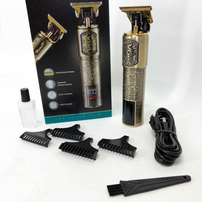 Машинка для стрижки волосся VGR V-073 акумуляторний бездротовий триммер для бороди та вусів