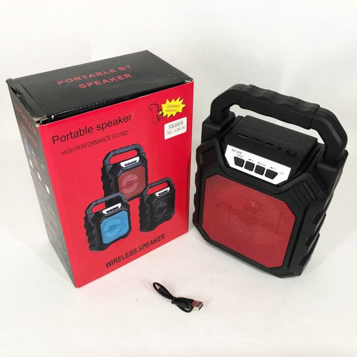 Бездротова портативна колонка Bluetooth YF-668BT. Колір: червоний