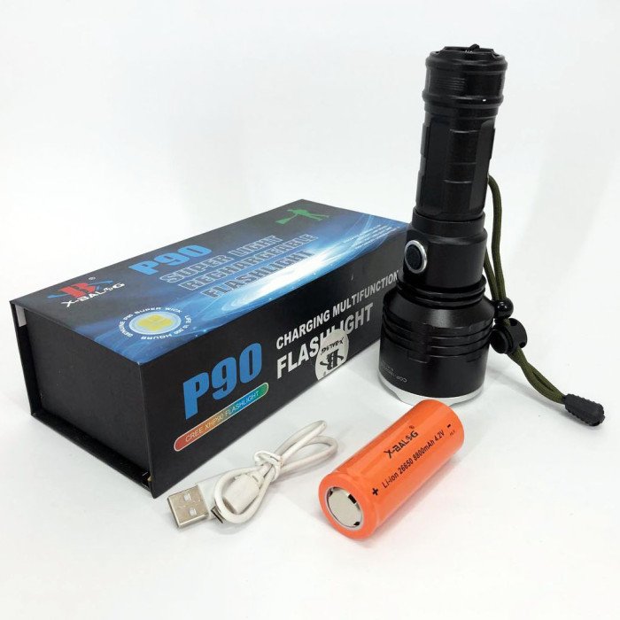 Ліхтар поліцейський X-Balog BL-531-P90 1х26650 8800mah USB/microUSB/ 3хААА R3 функція Power Bank