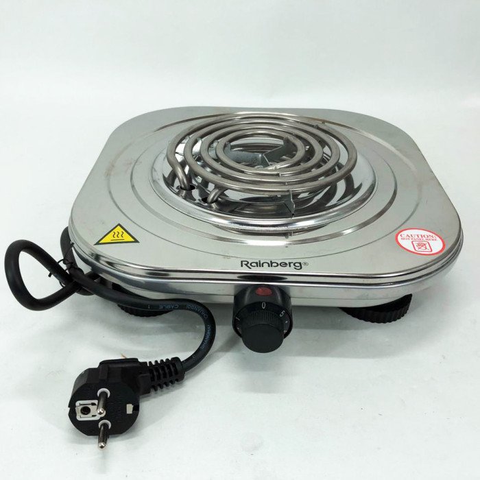 Електроплита Rainberg RB-010 спіральна, плита електрична настільна Рейнберг 1 конфорка (2000 Вт)