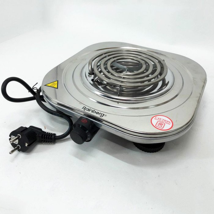 Електроплита Rainberg RB-010 спіральна, плита електрична настільна Рейнберг 1 конфорка (2000 Вт)