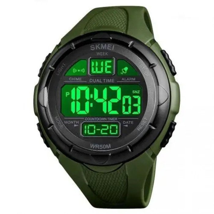 Годинник наручний чоловічий SKMEI 1656GN ARMY GREEN, годинник наручний електронний тактичний. Колір: зелений