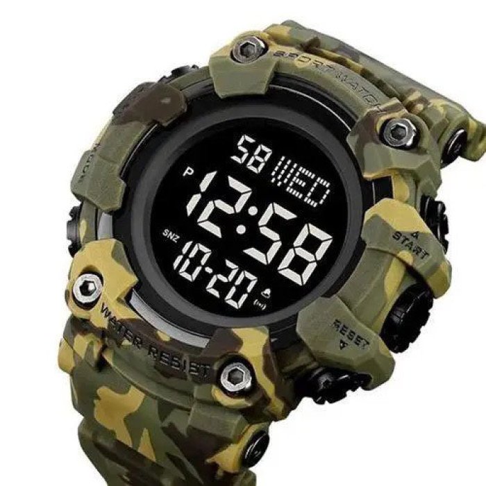 Годинник наручний чоловічий SKMEI 1968CMGN GREEN CAMO, водонепроникний чоловічий годинник. Колір: камуфляж