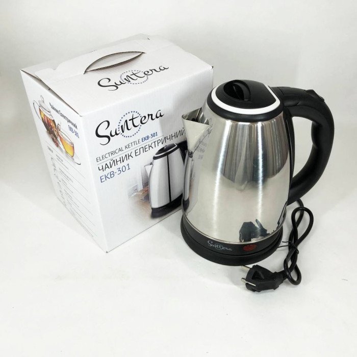 Електрочайник Suntera EKB-301 1500 Вт, гарний електричний чайник, електронний чайник, дисковий чайник