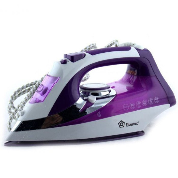 Праска Domotec MS 2201 2800W керамічна підошва, Професійна парова праска. Колір: фіолетовий