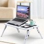 Складаний столик для ноутбука LD-09 E-Table, столик з охолодженням 2 USB кулера, Стіл підставка з вентиляцією