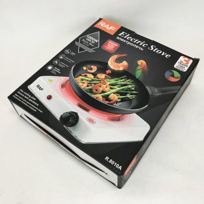 Електрична одноконфоркова дискова настільна плита RAF 8010A 1000 Вт, електрична комфорка