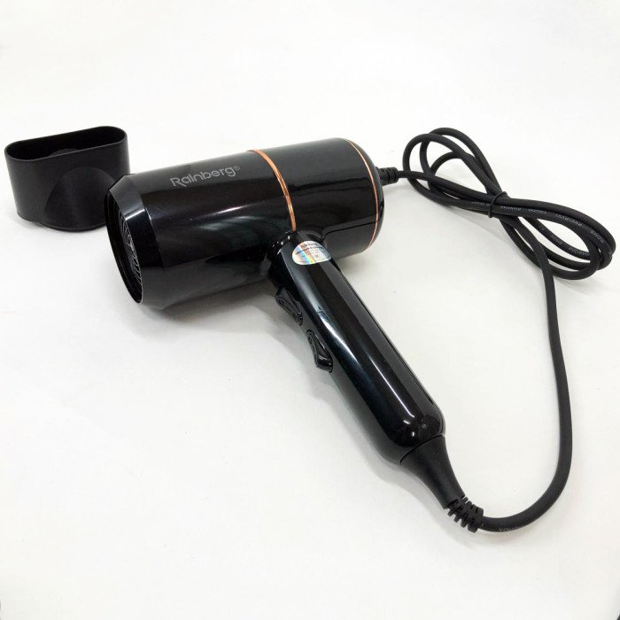 Фен для укладання та сушіння волосся Rainberg RB-2211 + насадка-концентратор, професійний фен. Колір: чорний