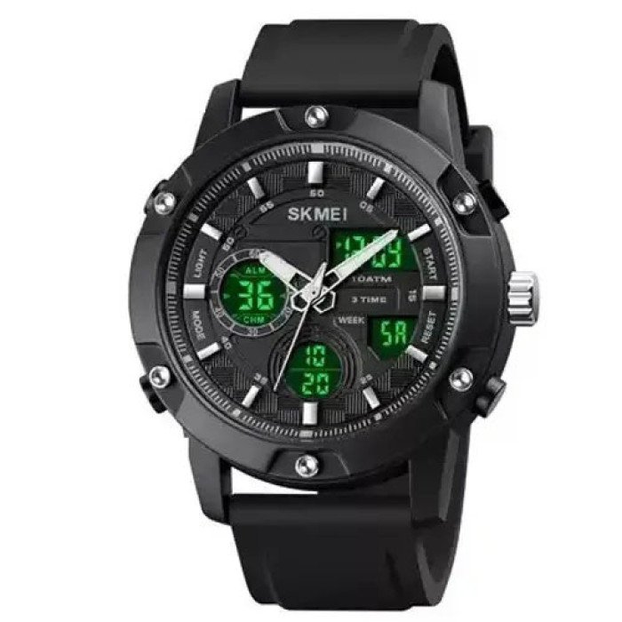 Годинник наручний чоловічий SKMEI 1757BKBK BLACK-BLACK, годинник наручний електронний тактичний. Колір: чорний