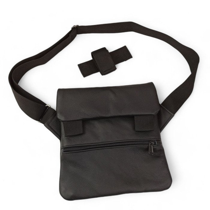 Набір 2В1. Шкіряна сумка з кобурою + ліхтарик професійний POLICE BL-X71-P50