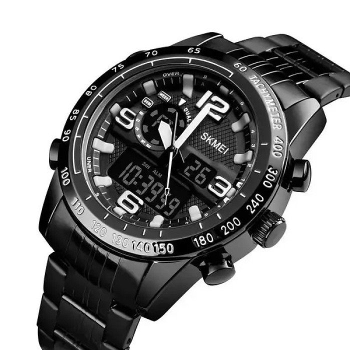 Годинник наручний чоловічий SKMEI 1453BK BLACK, армійський годинник протиударний. Колір: чорний