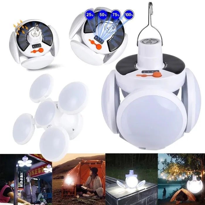 Ліхтар Лампа для кемпінгу акумуляторна BL-2029 + SOLAR на сонячній батареї кемпінговий складаний ліхтар