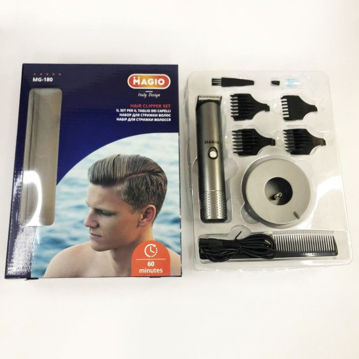 Машинка для стрижки MAGIO MG-180, електрична стрижкова машинка, бездротова електробритва