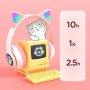 Бездротові навушники LED з котячими вушками CAT STN-28. Колір: рожевий