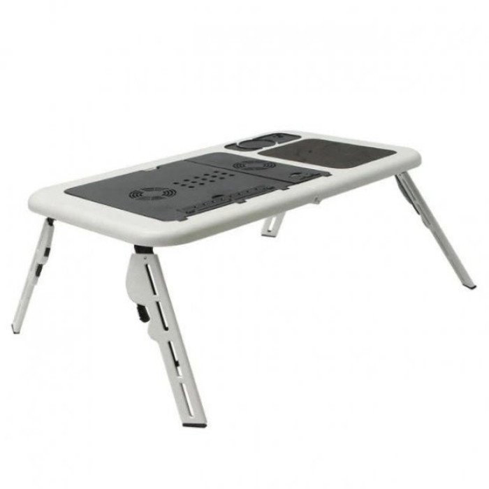 Складаний столик для ноутбука LD-09 E-Table, столик з охолодженням 2 USB кулера, Стіл підставка з вентиляцією