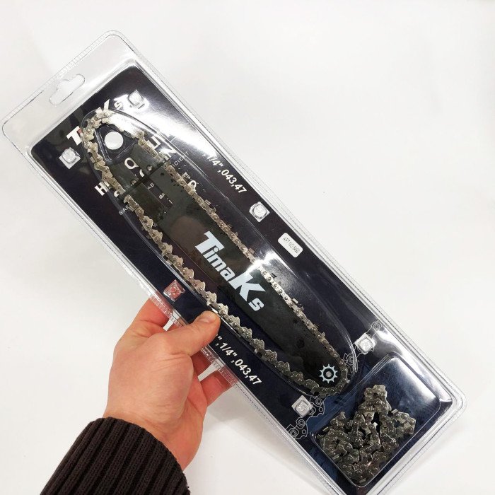 Комплект шини 20см + 2 ланцюги KRAFFTEC 8 крок 1/4 47 зубів для акумуляторної пилки