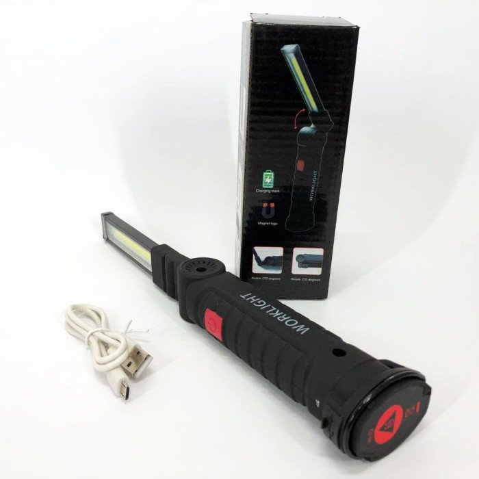 Світлодіодний ліхтар кемпінг W52 SMD + COB, червоний + білий, магніт, гачок, кемпінговий складний ліхтар