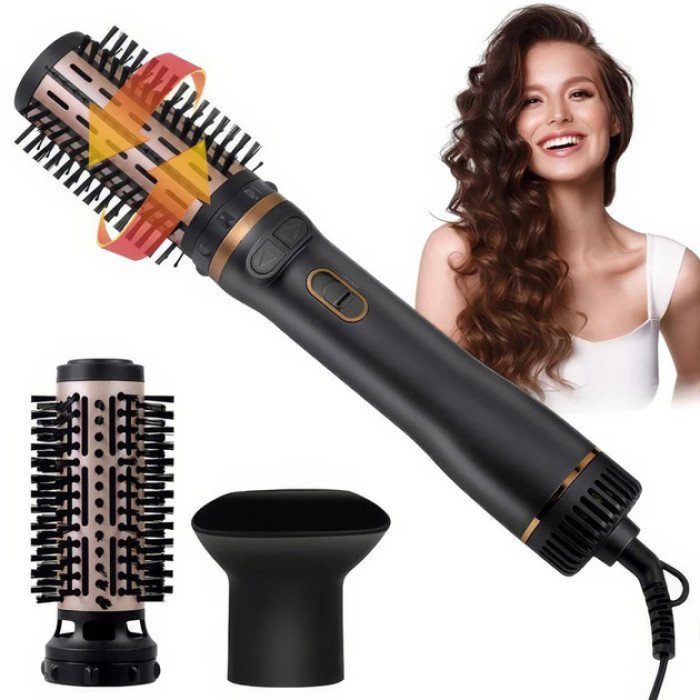 Електрична фен-щітка стайлер для укладання волосся 1000 Вт 3 режими VGR V-496 3 насадки