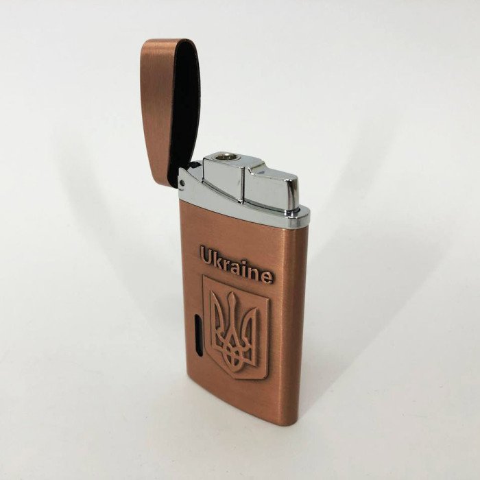 Турбо запальничка, кишенькова запальничка "Ukraine" 325, запальничка з турбонаддувом незвичайна. Колір: бронзовий