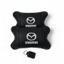 Набір шкіряних подушок Mazda з вишивкою логотипу + подарунок – шкіряний брелок