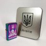 Дугова електроімпульсна запальничка USB Україна (металева коробка) HL-449. Колір: хамелеон