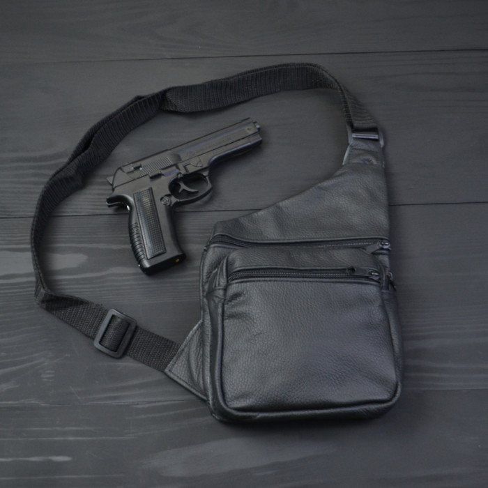 Подарунковий набір 2В1! Сумка шкіряна + професійний ліхтар: POLICE BL-X71-P50