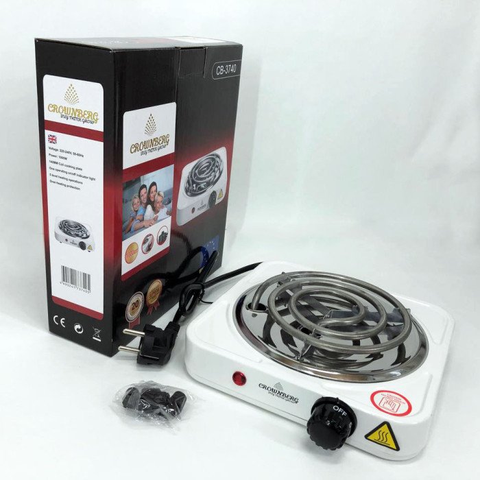 Плита Crownberg CB-3740 настільна електрична однокомфоркова спіральна