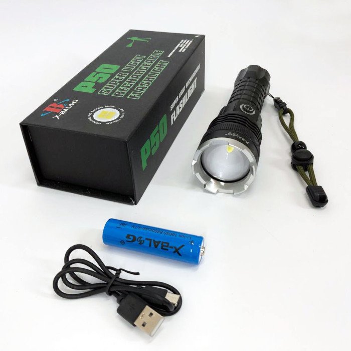 Ліхтар акумуляторний X-Balog BL-A72-P50, ручний ліхтарик, водонепроникний ліхтар, потужний акумуляторний