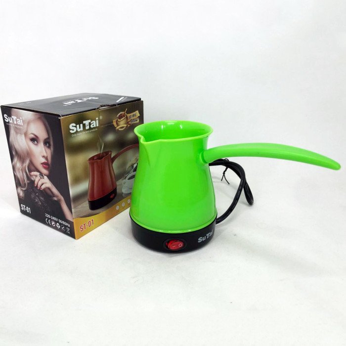 Кавоварка турка електрична SuTai, електротурка з автоматичним вимкненням. Колір: зелений