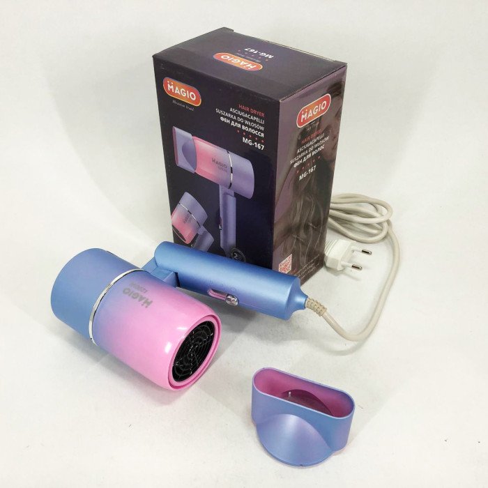 Фен MAGIO MG-167, Електричний фен для сушіння волосся, Легкий професійний фен, Жіночий фен для волосся