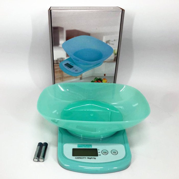 Ваги кухонні QZ-156A, 5кг (0.5г), чаша, ваги харчові, кулінарні, компактні ваги, кухонні ваги міні