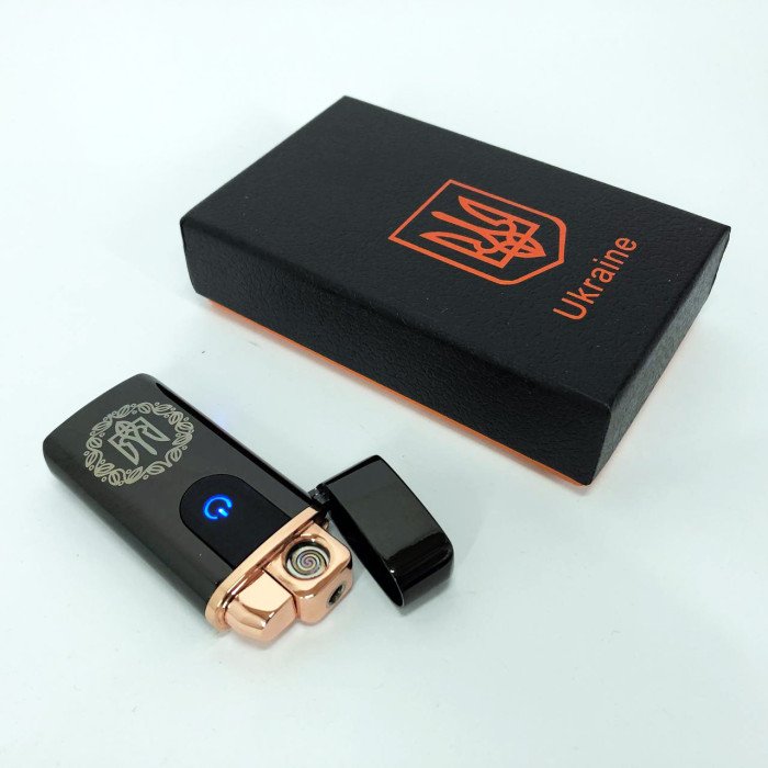 Електрична та газова запальничка Україна із USB-зарядкою HL-435, запальничка незвичайна. Колір: чорний