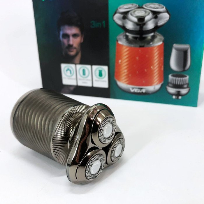 Електробритва VGR V-391, професійна електробритва, електробритва з насадками для бороди