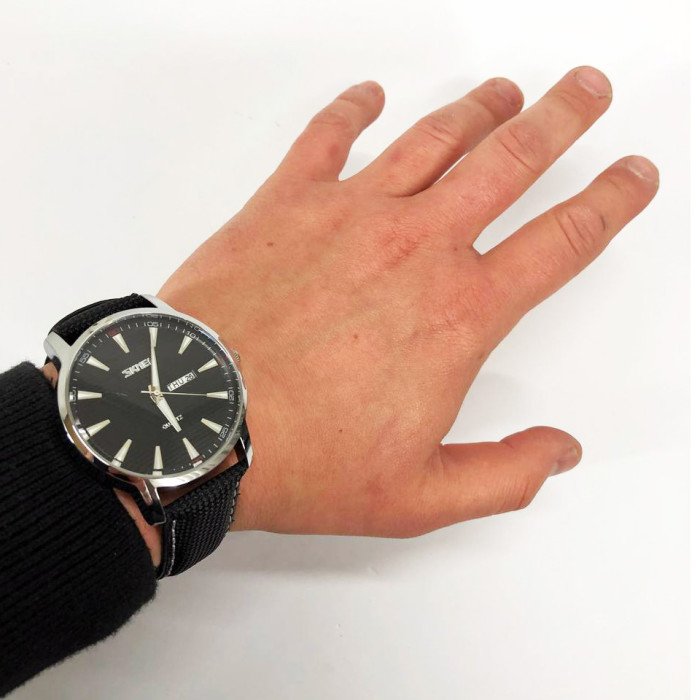 Годинник наручний чоловічий SKMEI 9303SIBK, годинник кварцовий чоловічий, стильний статусний наручний годинник стрілочний