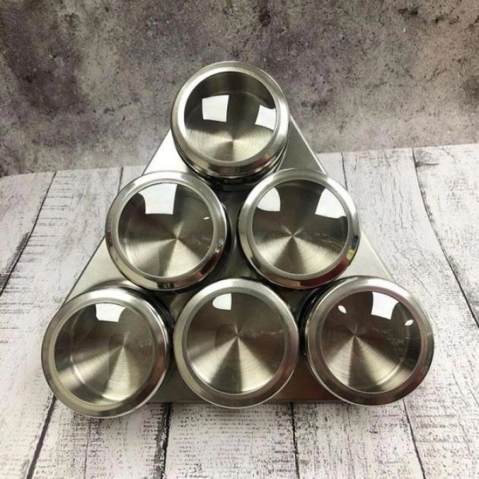 Набір ємностей для спецій MAG-745 з підставкою на магнітах, баночки для спецій 6 шт.