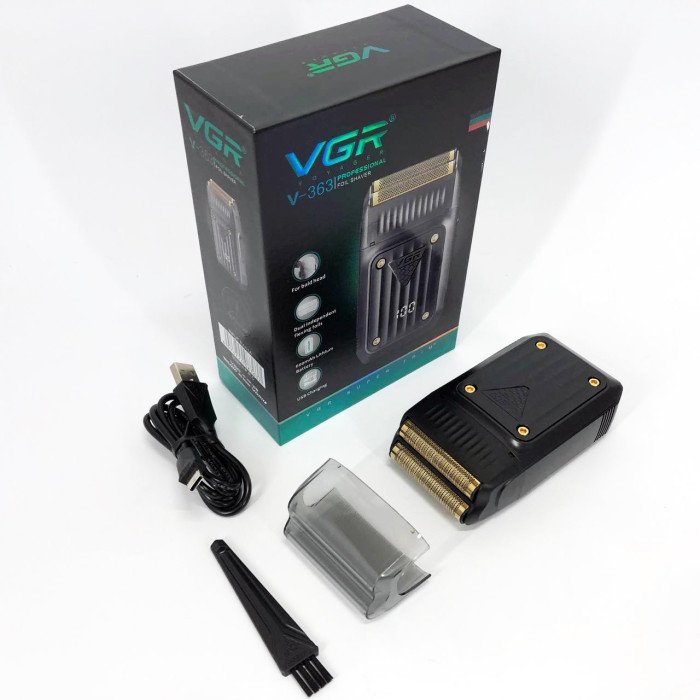 Електробритва VGR V-363, Тример для вусів, Електробритва з насадками для бороди, Тример бездротової