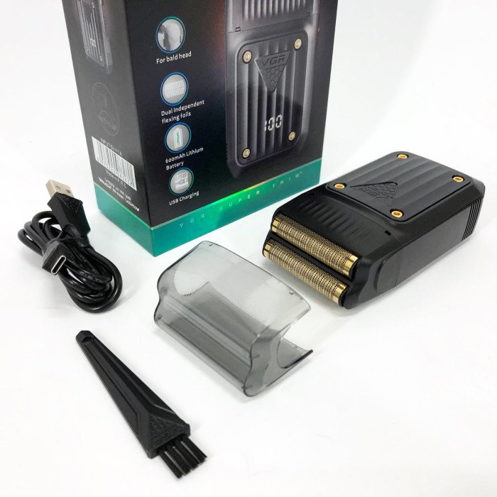 Електробритва VGR V-363, Тример для вусів, Електробритва з насадками для бороди, Тример бездротової