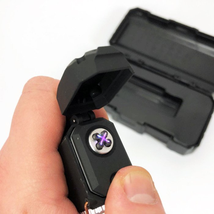 Ліхтарик-запальничка армійська MULTIFUNCTIONAL D51-COB, Запальнички подарунки для чоловіків. Колір: чорний