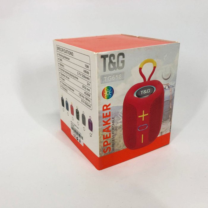Портативна Bluetooth колонка TG658 8W з RGB підсвічуванням бездротова портативна потужна. Колір: фіолетовий