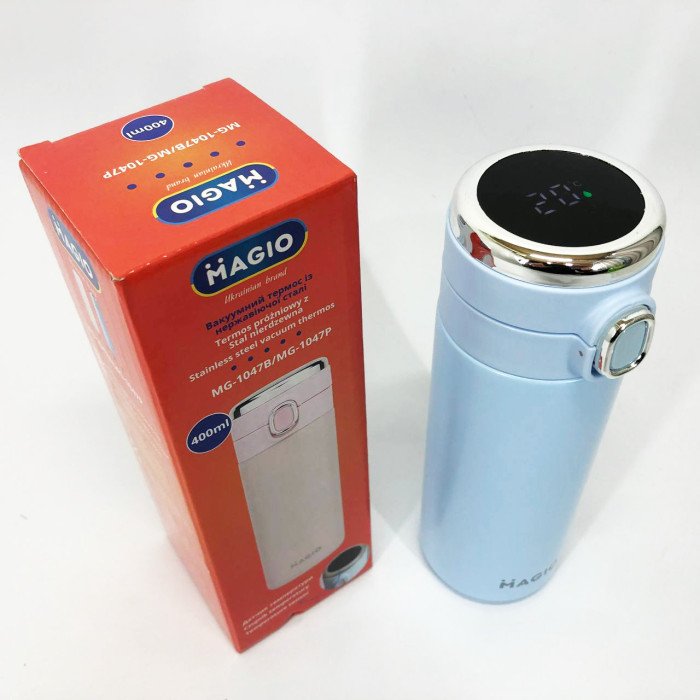 Термос SMART MAGIO MG-1047B вакуумний 400 мл, Розумний термос з датчиком температури, Термос похідний