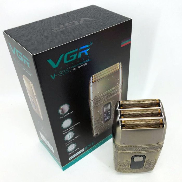 Професійна електробритва Шейвер VGR V-335 Shaver з трьома ножовими блоками, бритва для бороди
