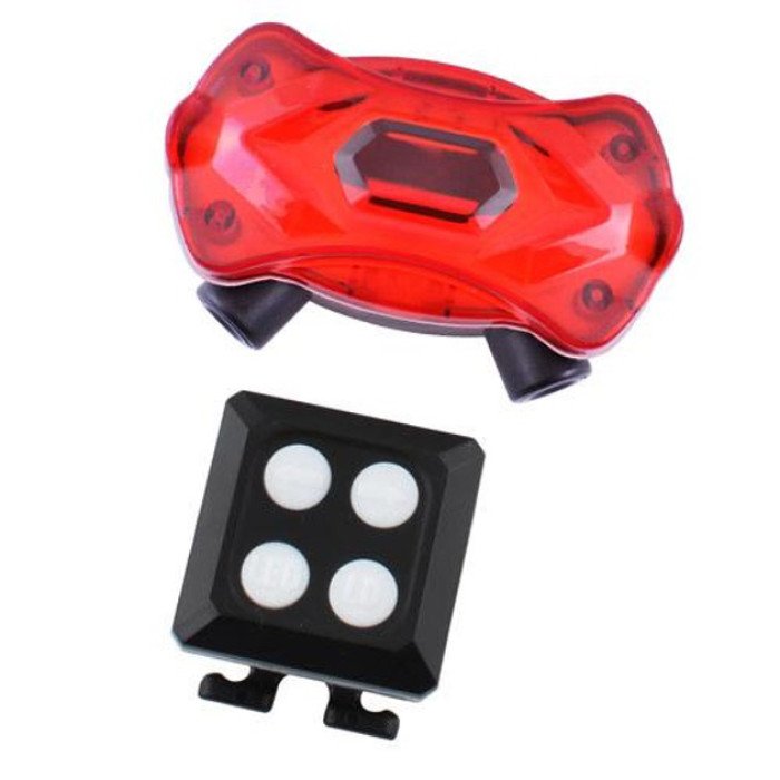 Велоліхтар KXK-03 STOP (червоно-синій), сирена, 2 LASER, із зазначенням поворотів, LED ліхтар із USB