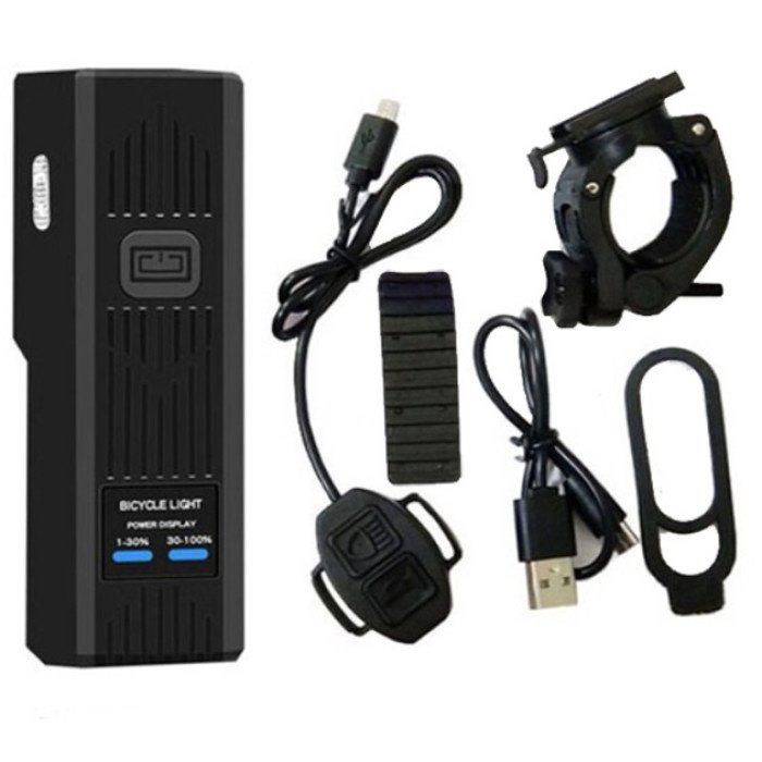 Велофара з сигналом Waterproof MT-007-T6 450Lum 18650 з виносною кнопкою Довговічний велосипедний ліхтар