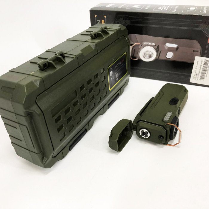Ліхтарик-запальничка армійська MULTIFUNCTIONAL D51-COB, Запальничка на подарунок в упаковці. Колір: зелений